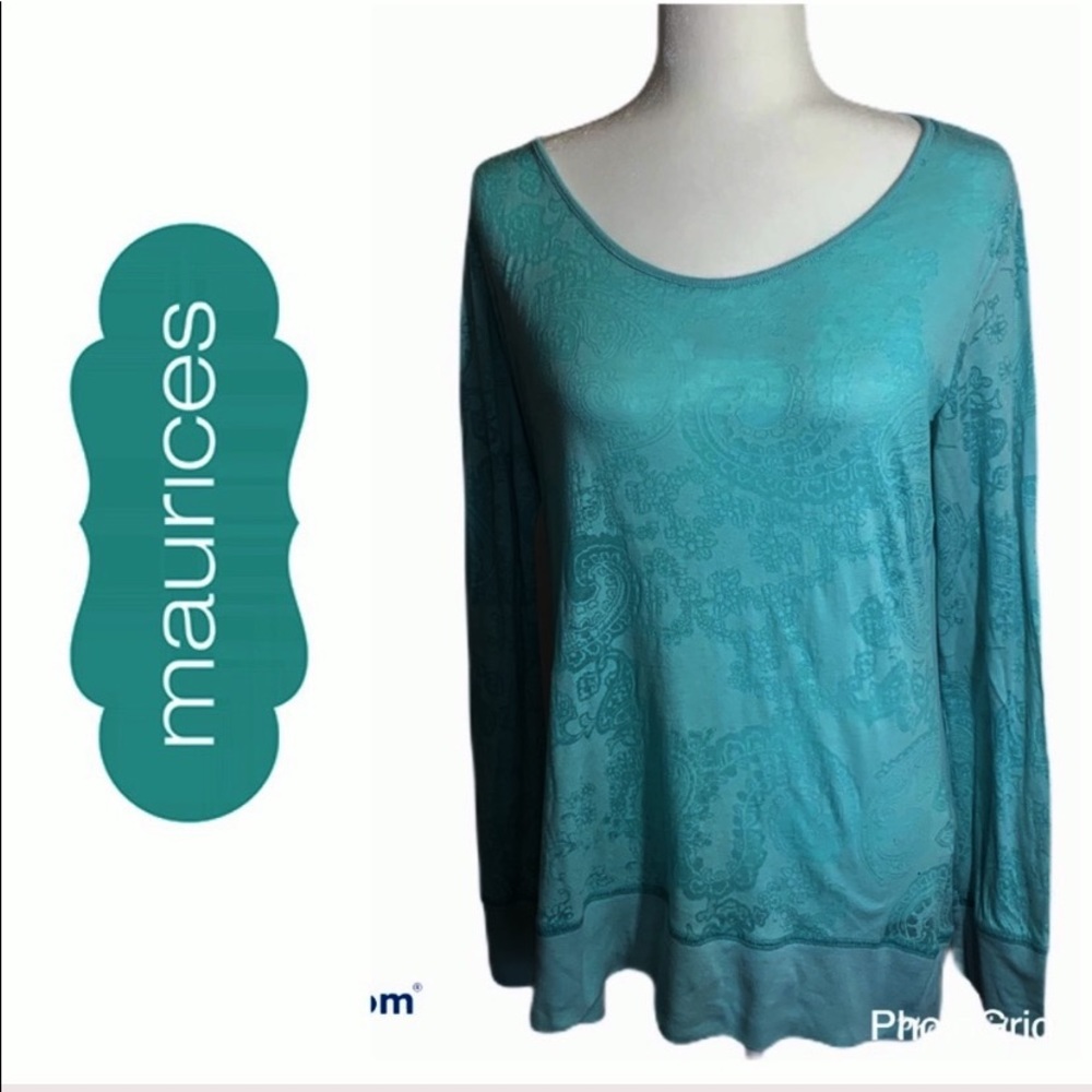 Maurices long sleeve aqua blue top